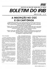 Boletim do IRIB - Edição Nº 47